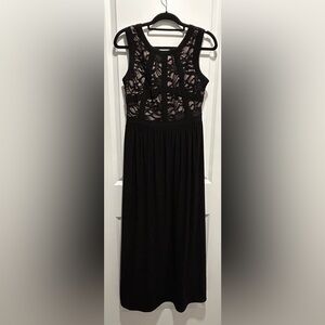 R&M Richards Black Lace Evening Dress – Size 10 Petite – Formal / Wedding Guest